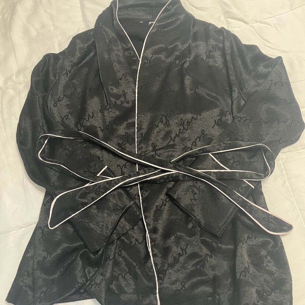 victoria's secret black silk robe